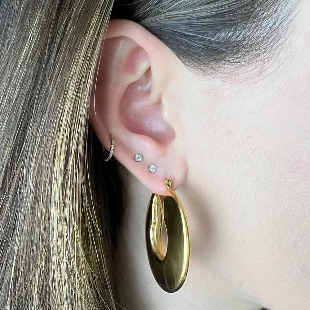 New! “Laura” Large Gold Hoop Earrings